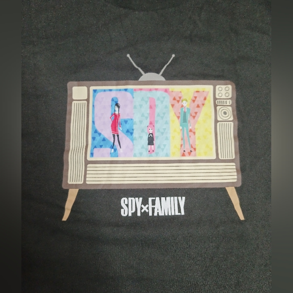 Spy x Family T Shirt Graphic Black Short Sleeve Sz L